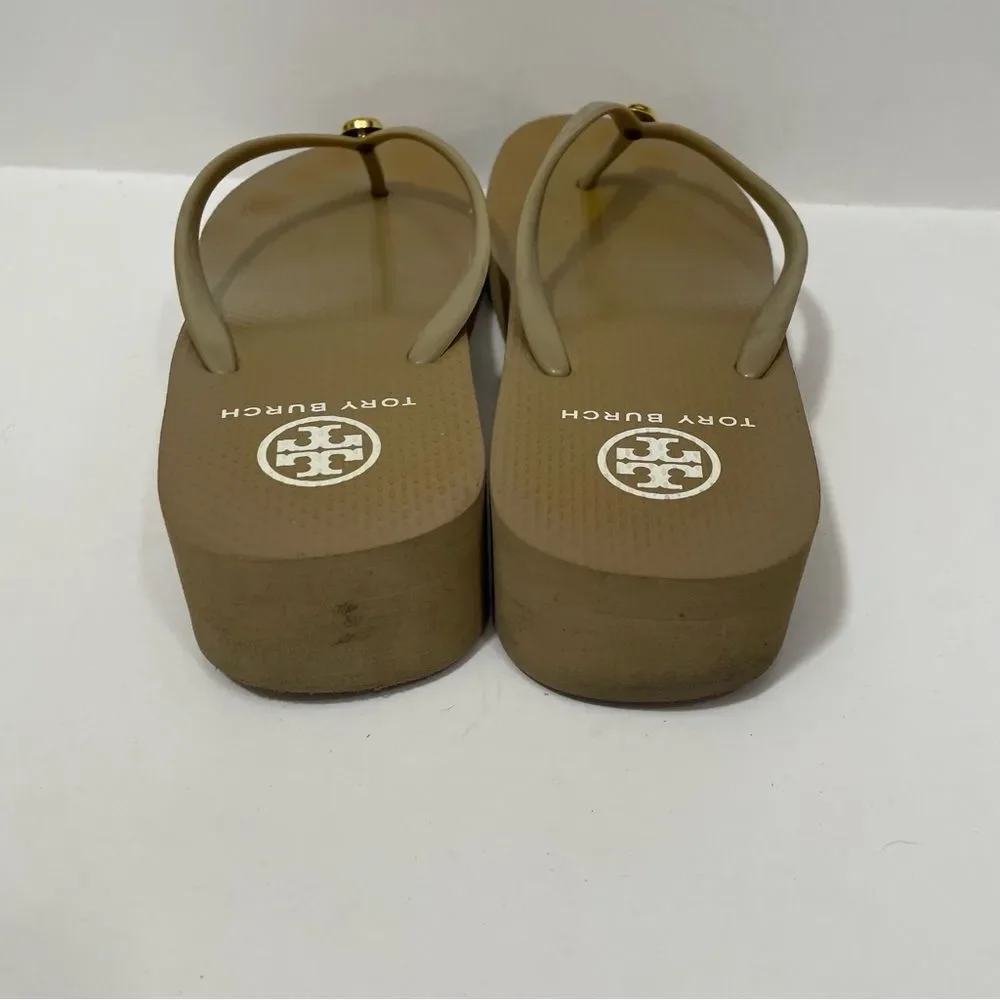 Tory Burch Gold Platform Thong Sandals